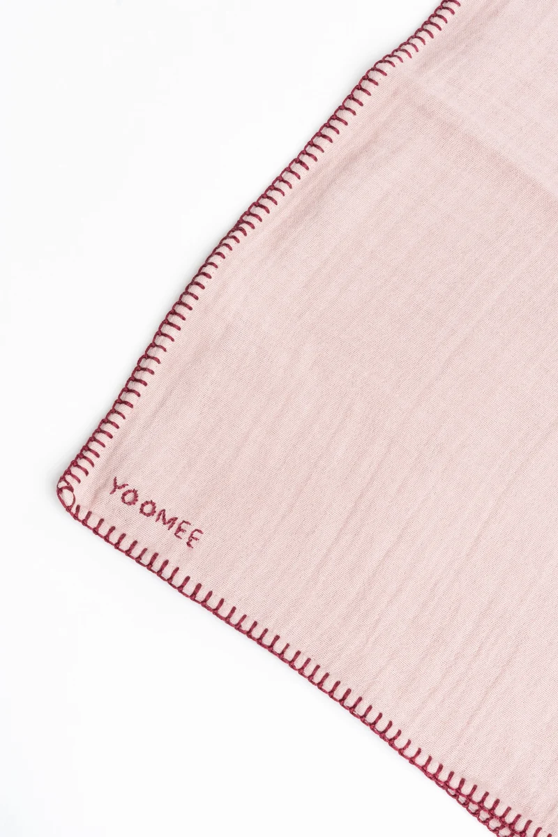 Foulard- AZIZA muslin - Rose/Bordeaux
