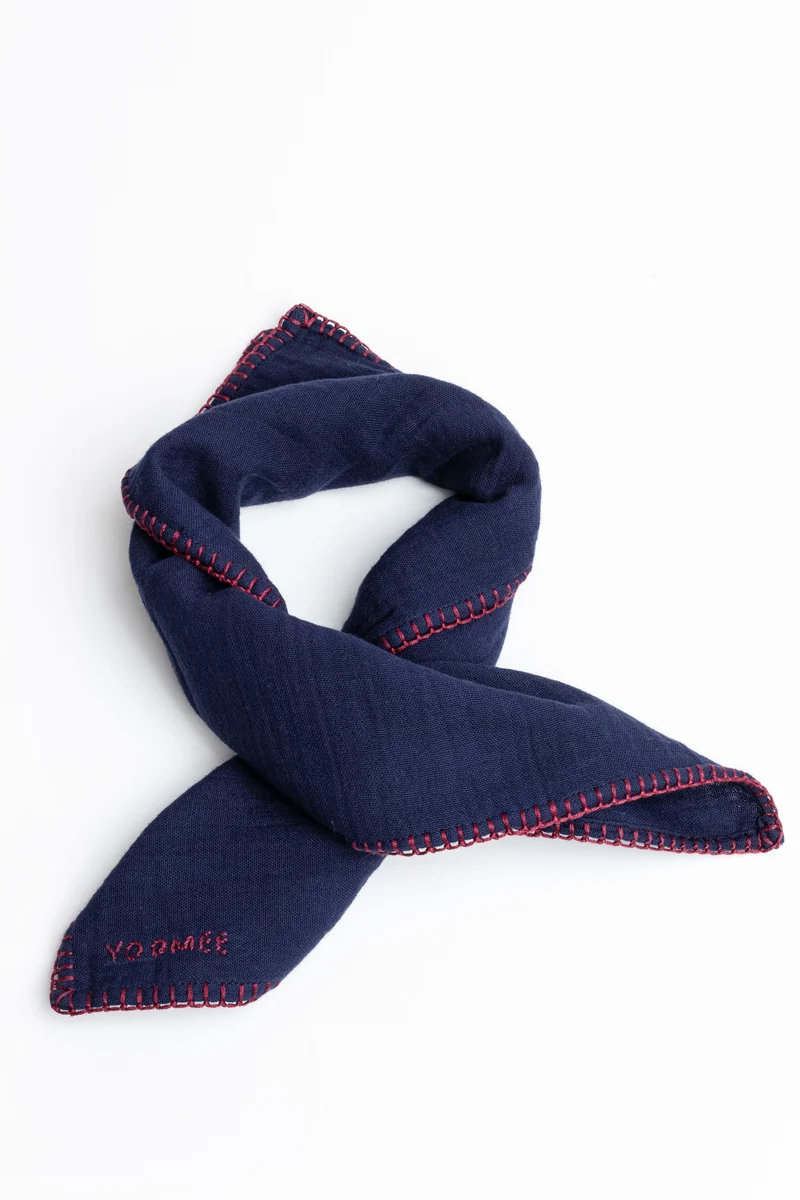Foulard - AZIZA muslin - Marine
