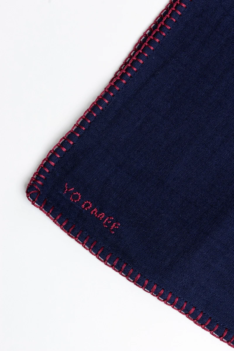 Foulard - AZIZA muslin - Marine