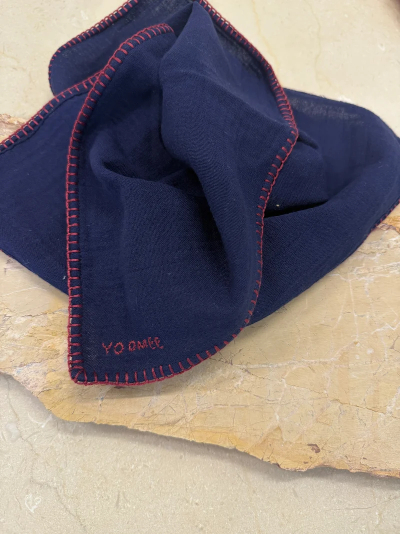 Foulard - AZIZA muslin - Marine