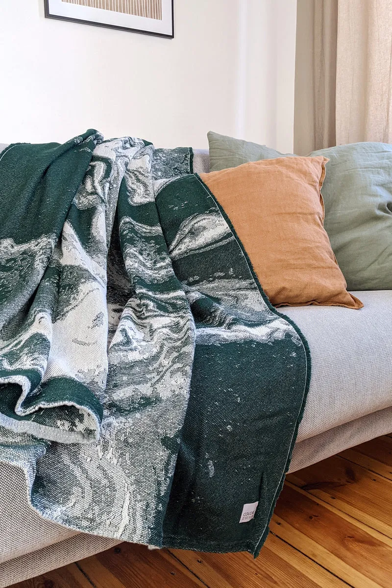 Cotton Blanket green marble