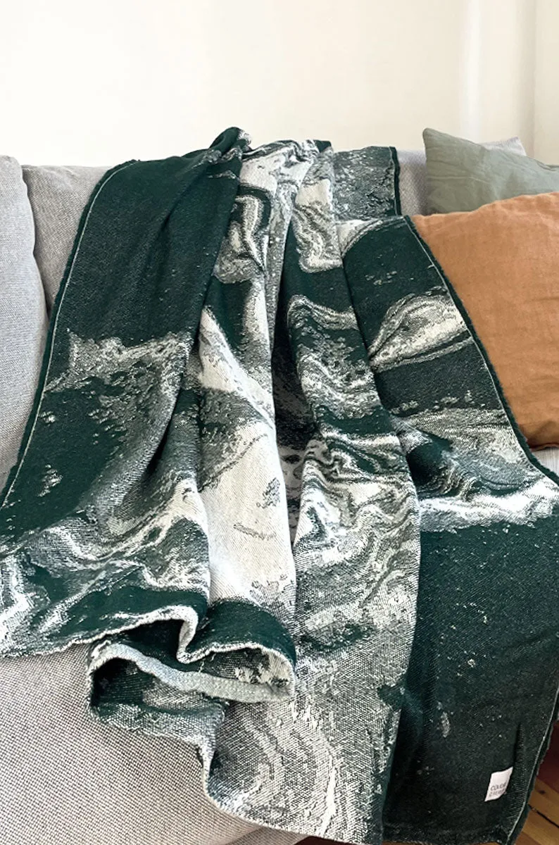 Cotton Blanket green marble