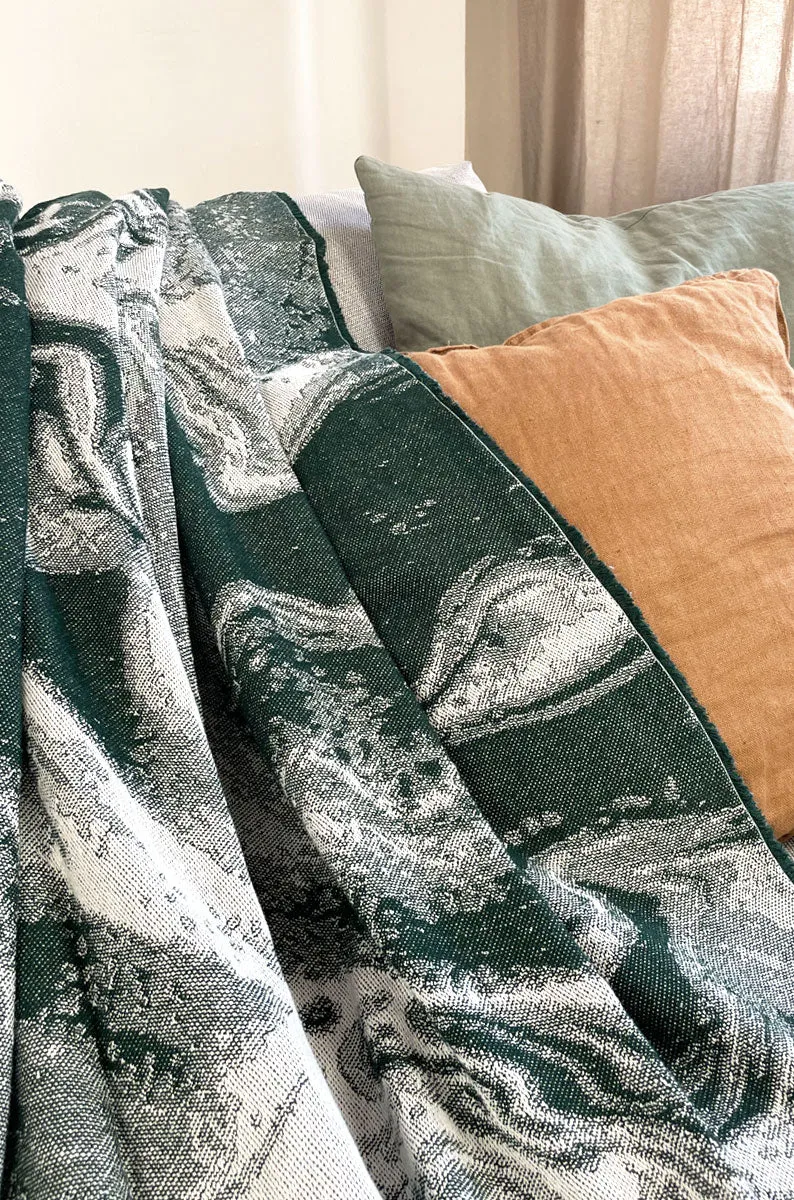 Cotton Blanket green marble