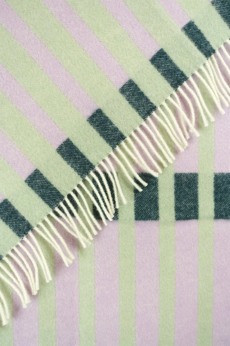Wolldecke / Kuscheldecke DESSAU lavender / sage / petrol