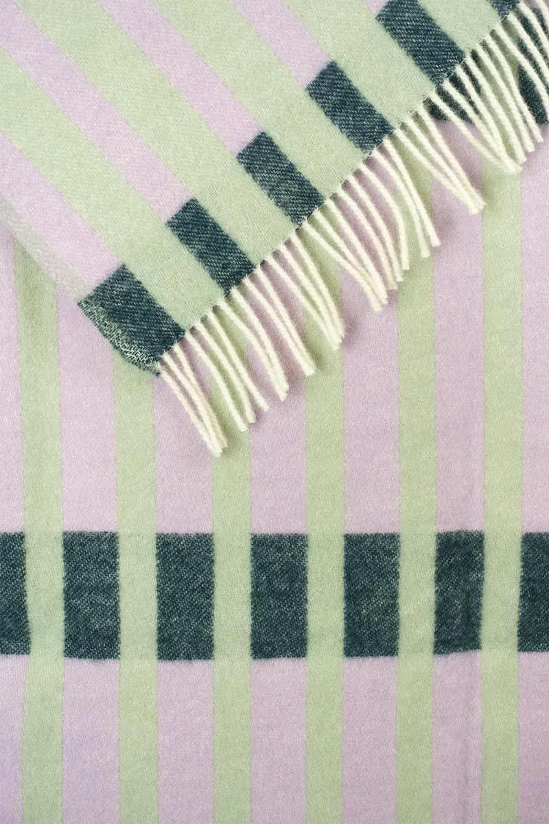 Wolldecke / Kuscheldecke DESSAU lavender / sage / petrol