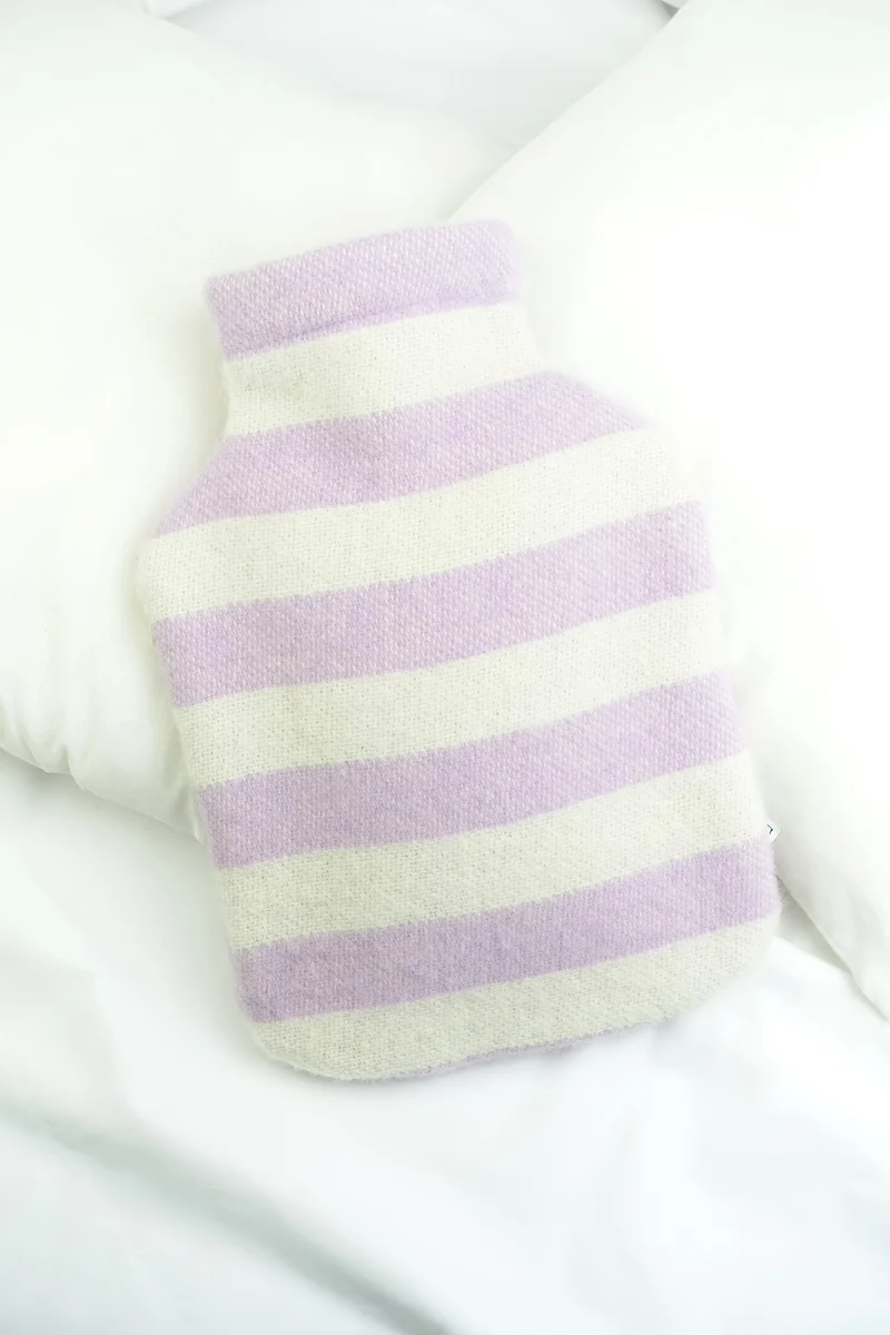 Wärmflaschenbezug STRIPES lavender / off white