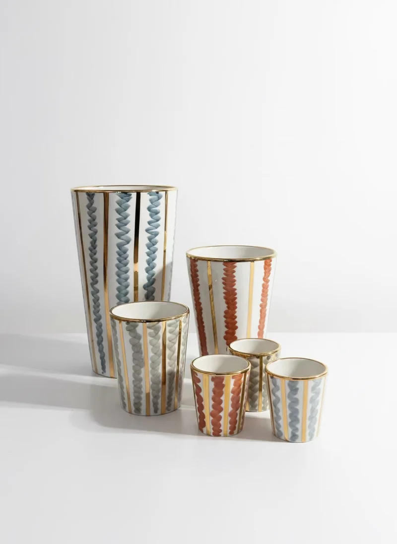 Ceramic Pieces - Gold Lines