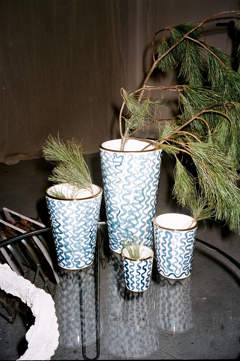 Ceramic Pieces - Blue Wave