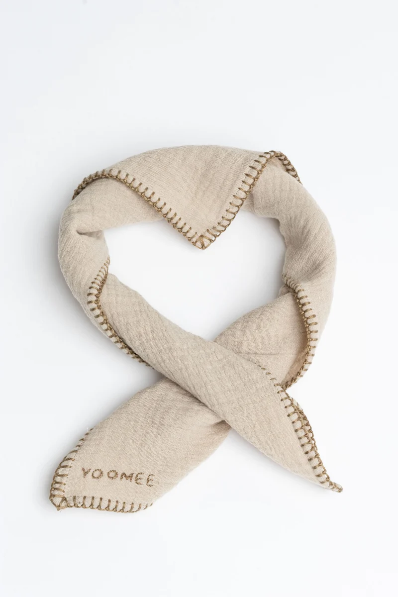 Foulard - AZIZA muslin - Creme
