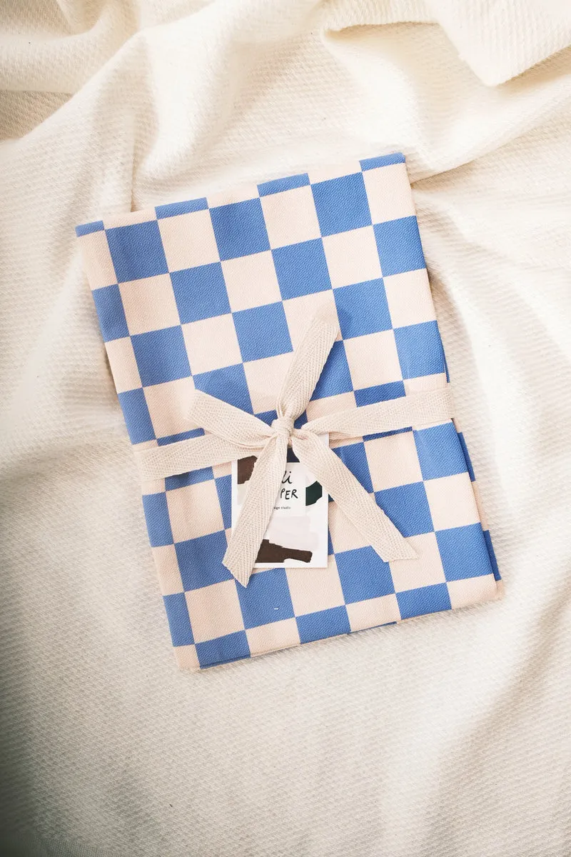 Kitchen Towel - Blue Rose Check