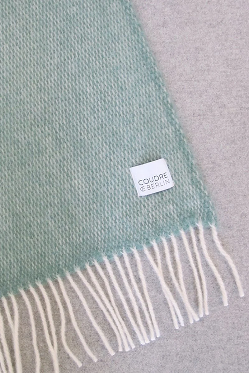 Wolldecke / Kuscheldecke pickstitch greenstone