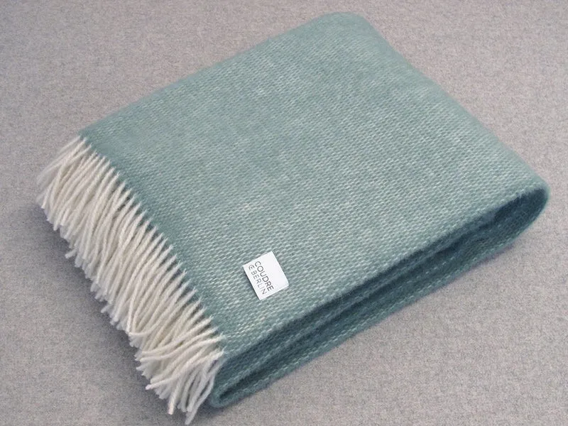 Wolldecke / Kuscheldecke pickstitch greenstone