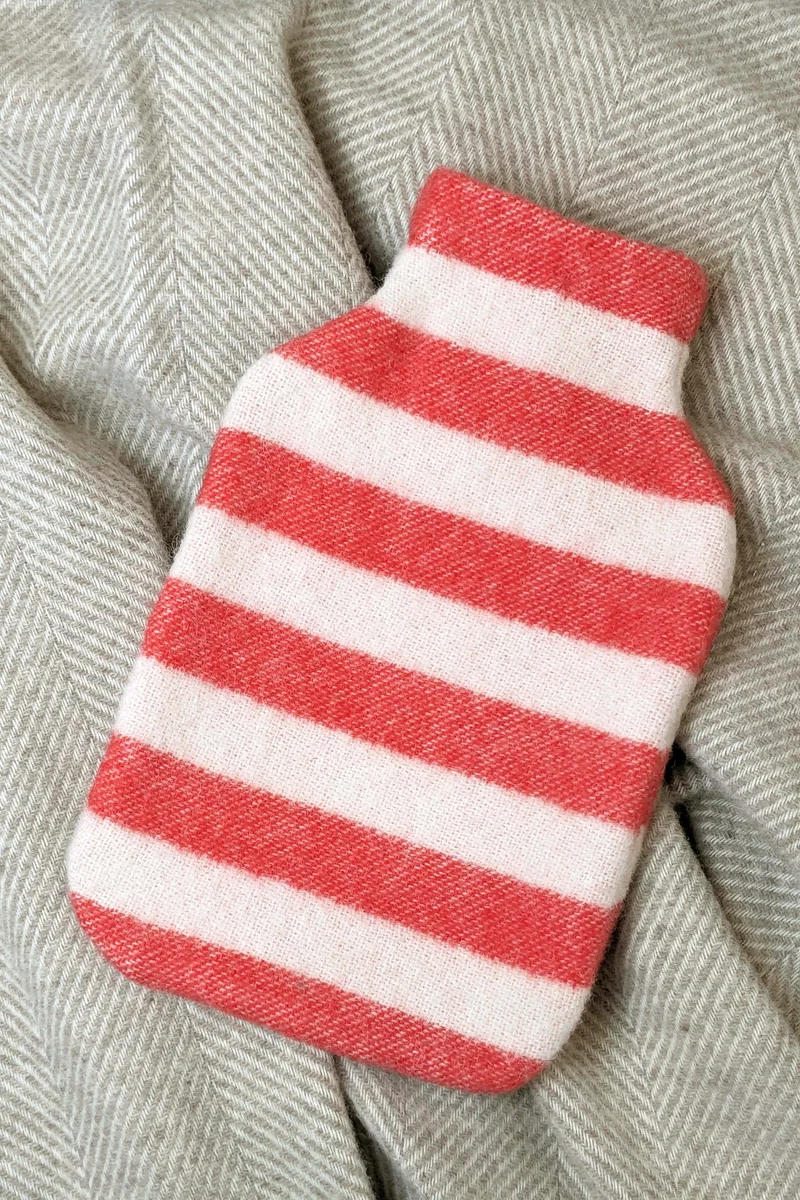 Wärmflaschenbezug STRIPES tomato / off white