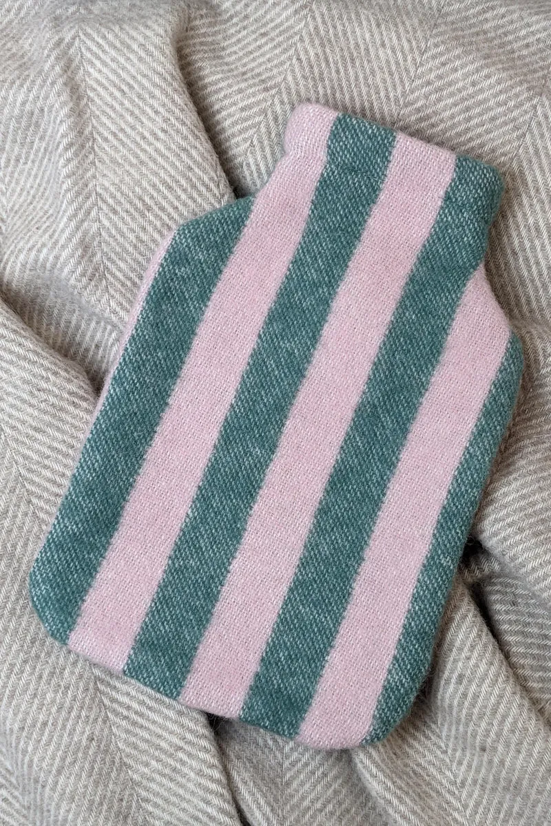 Wärmflaschenbezug STRIPES greenstone / rose