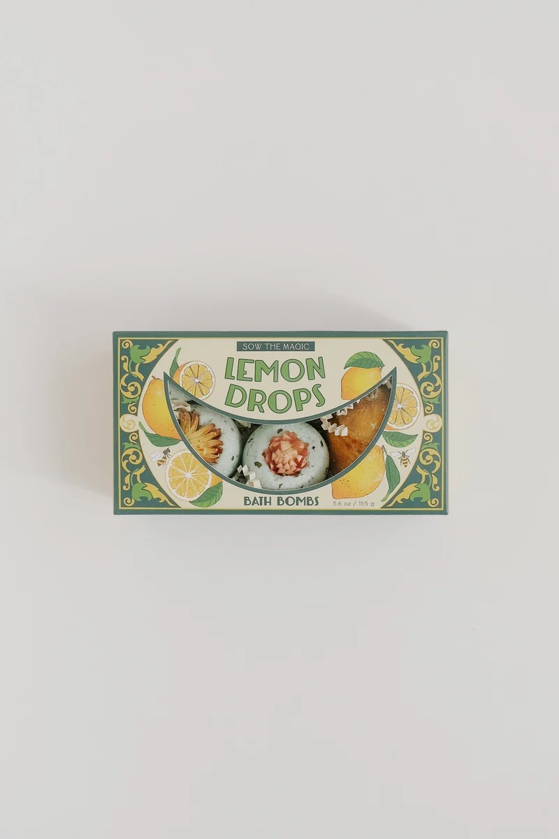 Mini Bath Bomb Set - Lemon Drops - Lemon + Mint