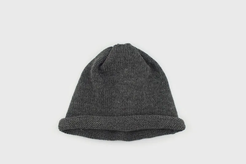 Merino Wool Roll Up Cap [Charcoal]