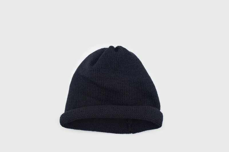 Merino Wool Roll Up Cap [Navy]
