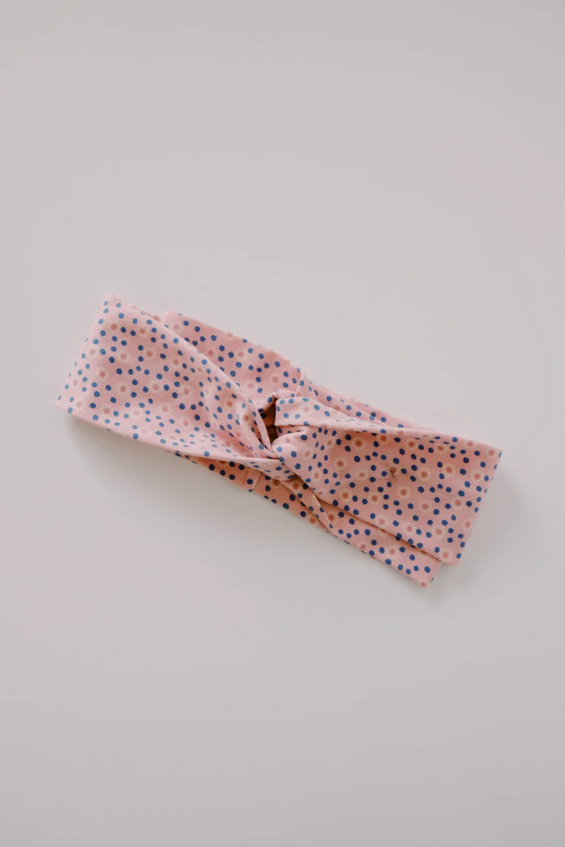 urban basic headband - roseblue dots