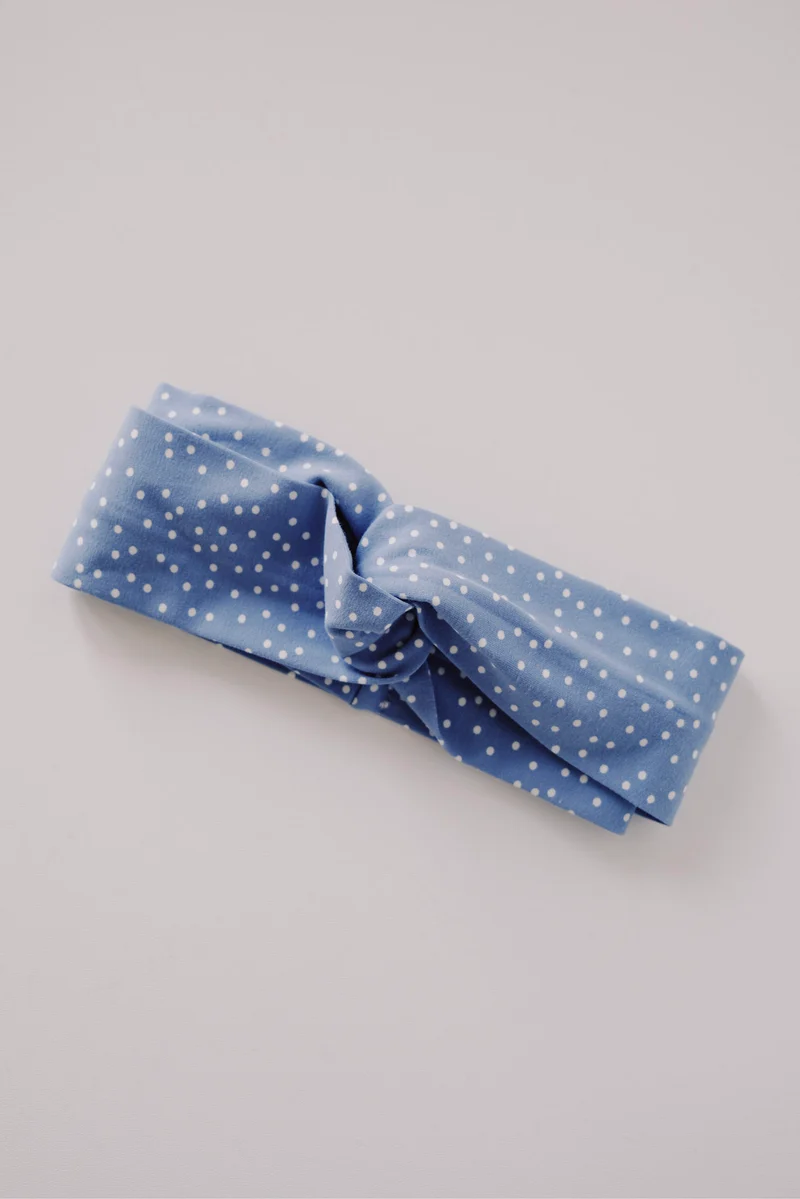 urban basic headband - blue white dots