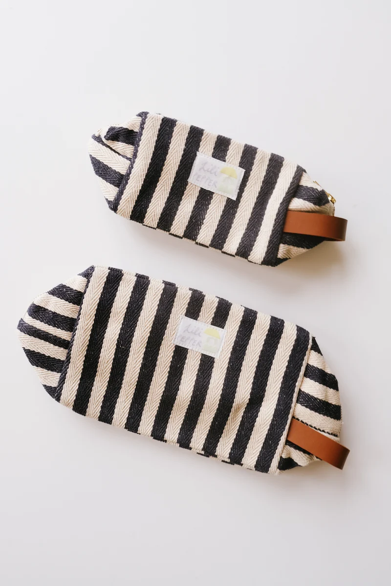 Necessaire - Navy Stripe Small