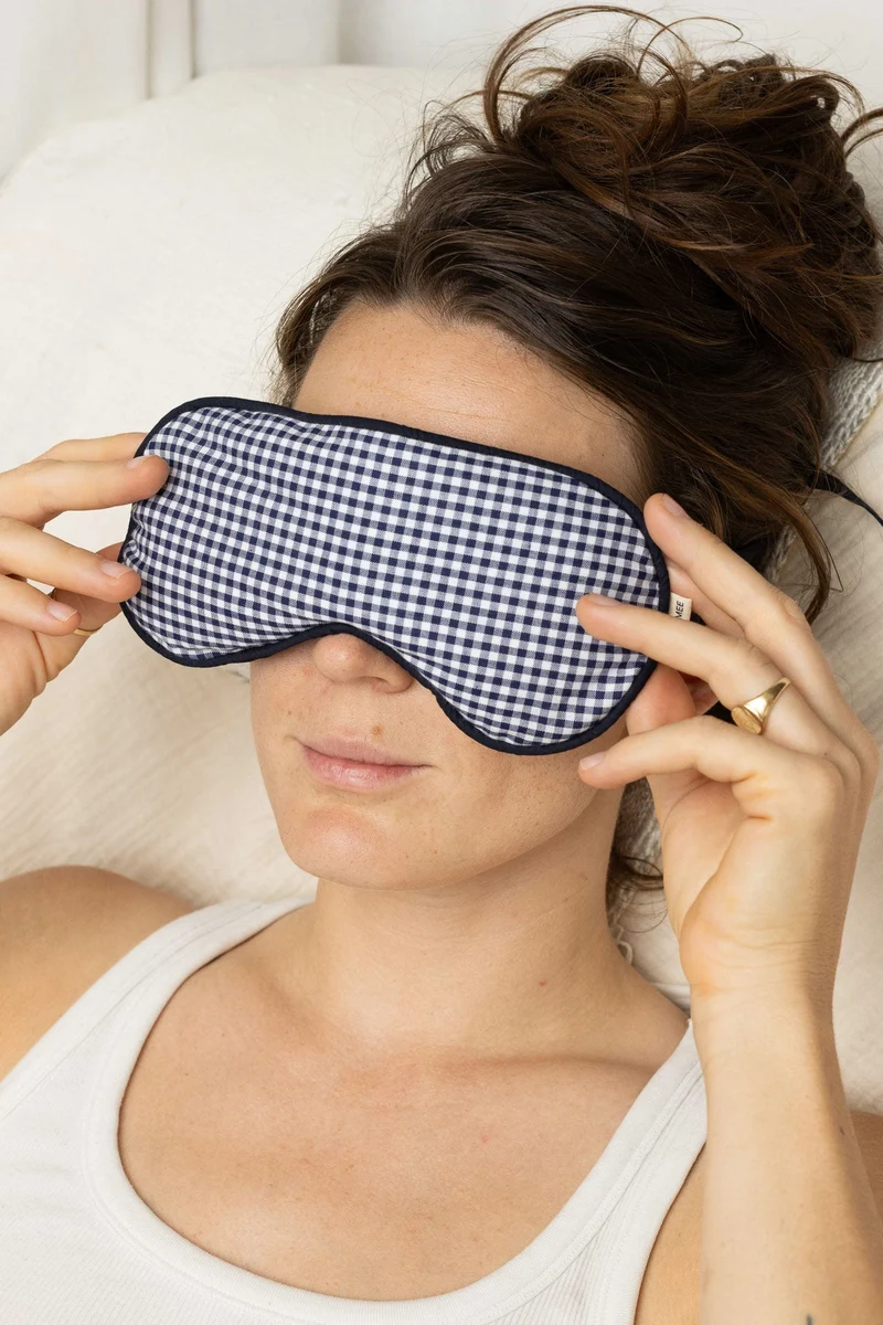Eye Mask - RAHA - Checked - Marine