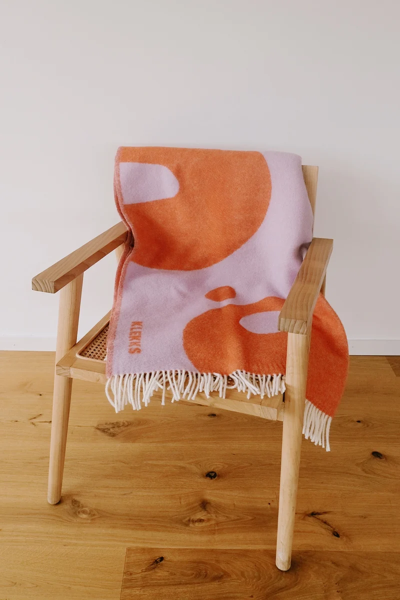 Wool Blanket - no8 - Orange Purple