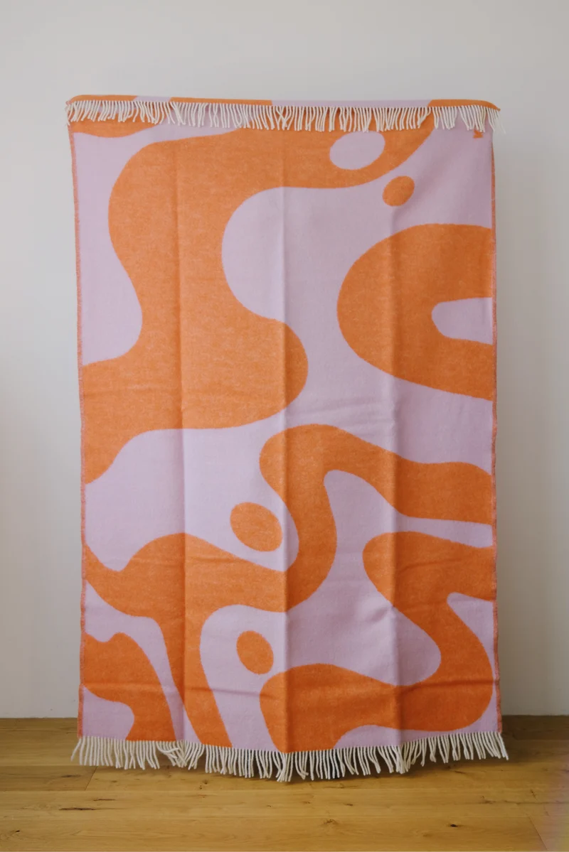 Wool Blanket - no8 - Orange Purple