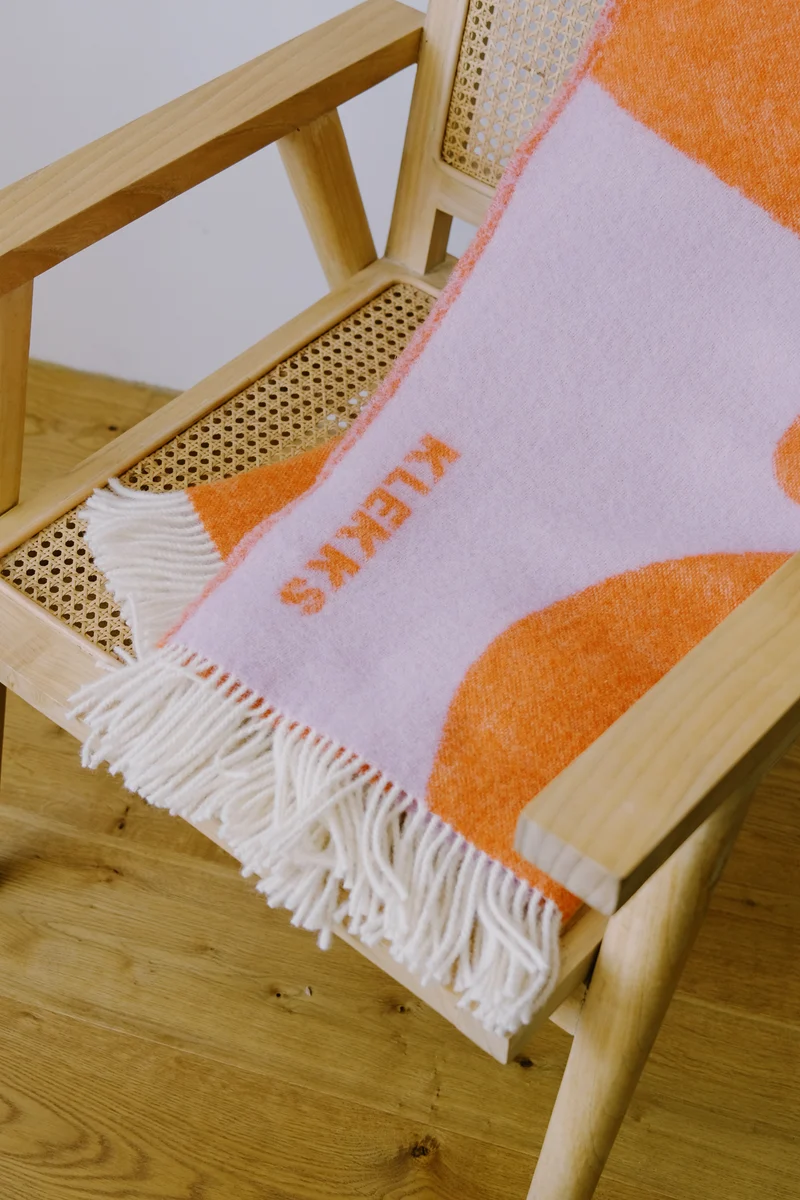 Wool Blanket - no8 - Orange Purple