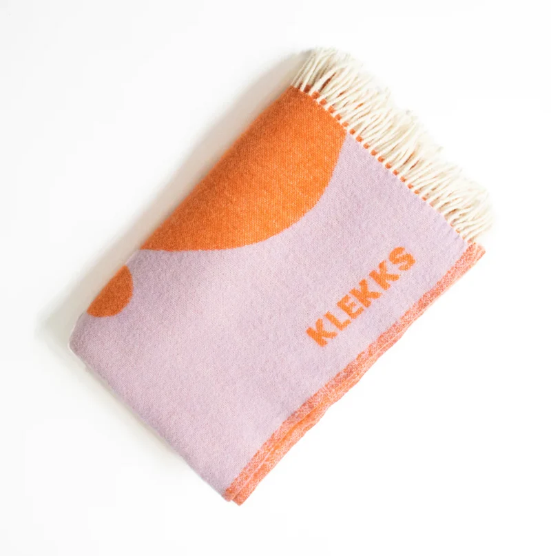 Wool Blanket - no8 - Orange Purple