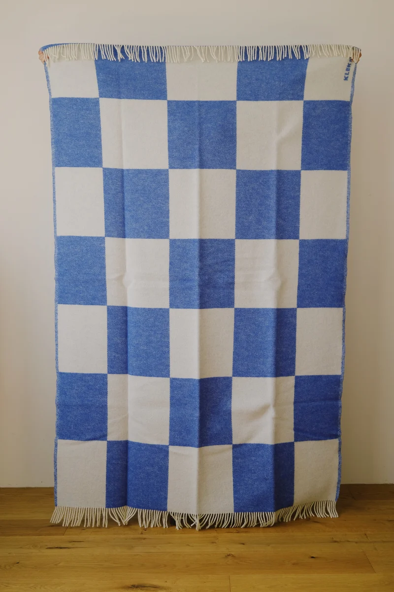 Wool Blanket - no2 - Blue Checks