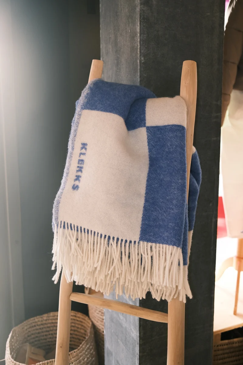 Wool Blanket - no2 - Blue Checks