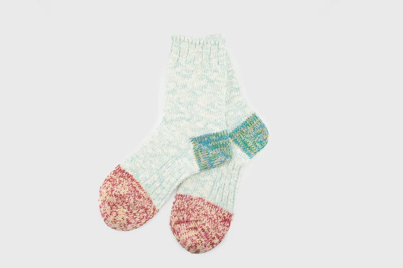 Slub Twister Switching Socks [Blue]