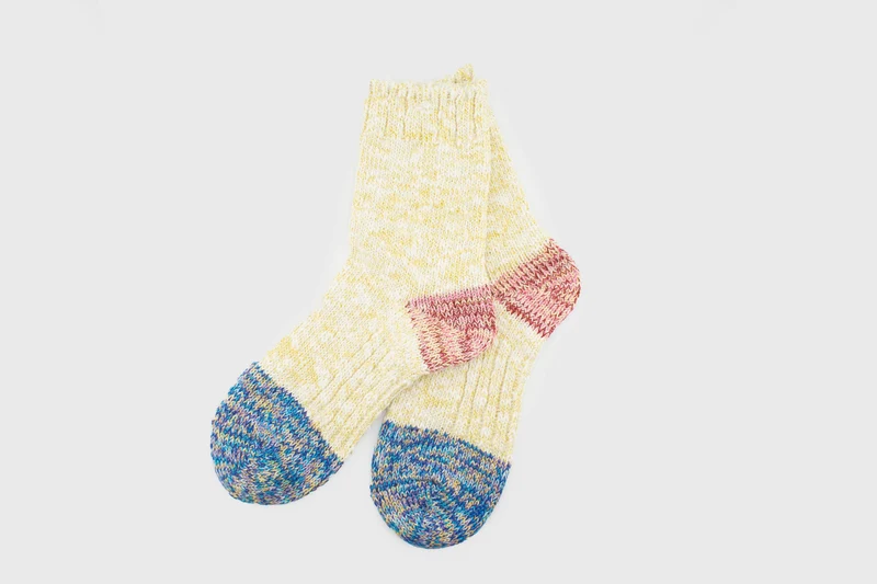 Slub Twister Switching Socks [Yellow]