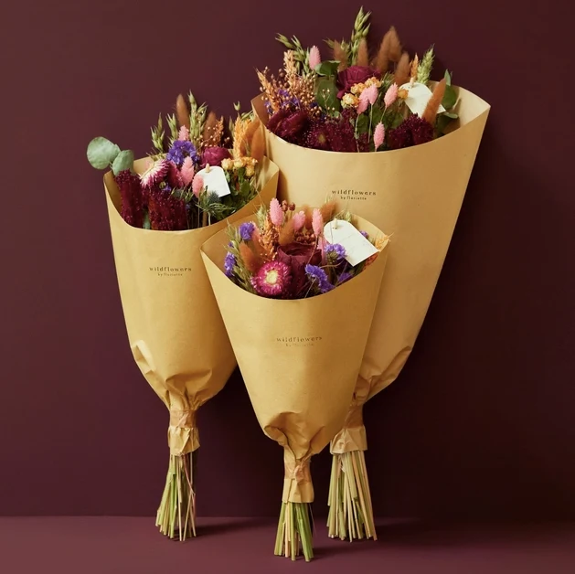 Dried Flowers - Bouquet - Burgundy