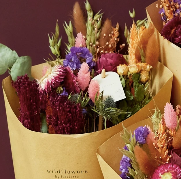 Dried Flowers - Bouquet - Burgundy