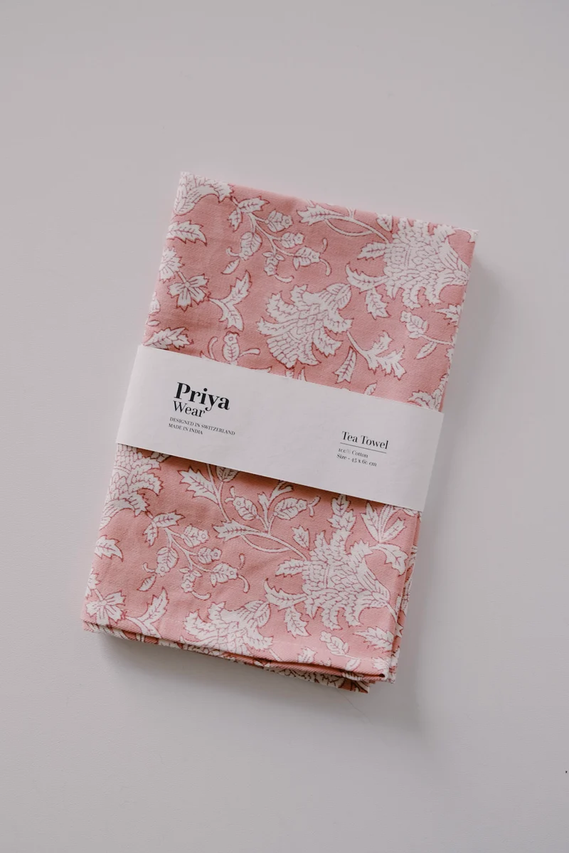 Kitchen Towel - Flowers - Blush