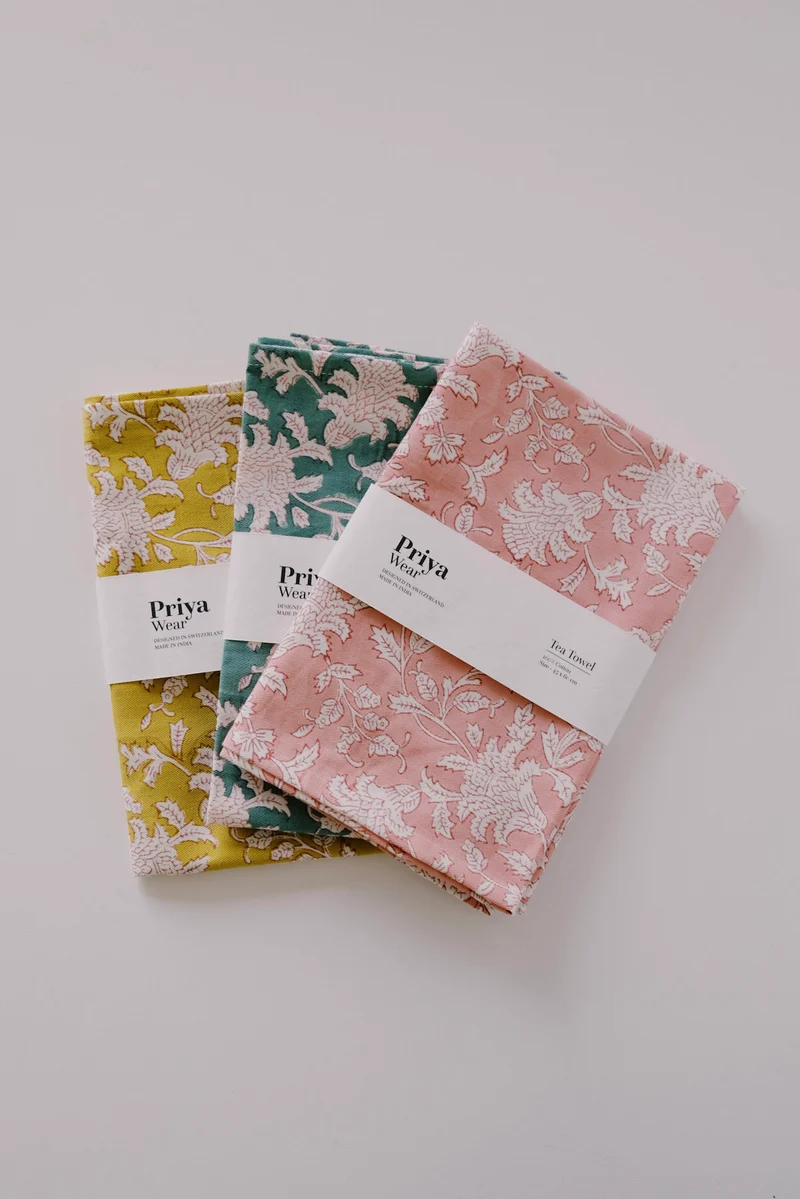 Kitchen Towel - Flowers - Blush