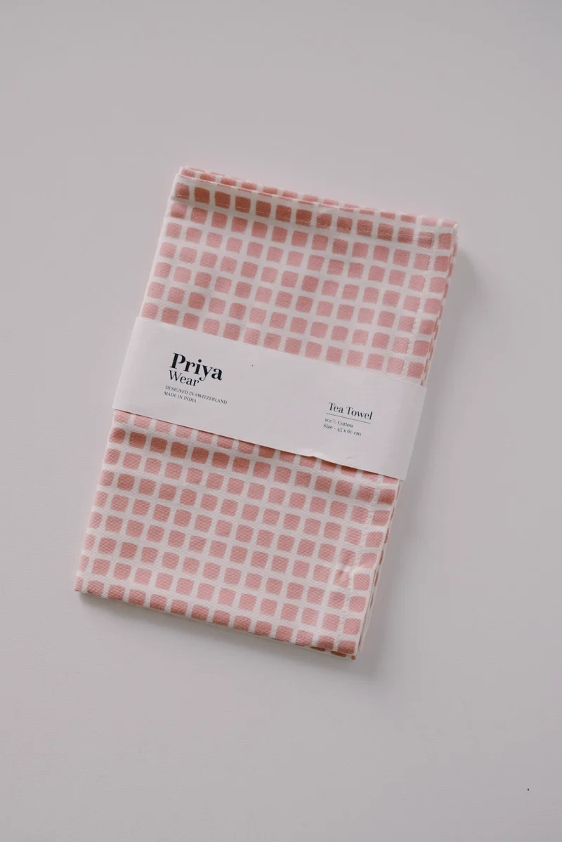 Kitchen Towel - Checks - Blush