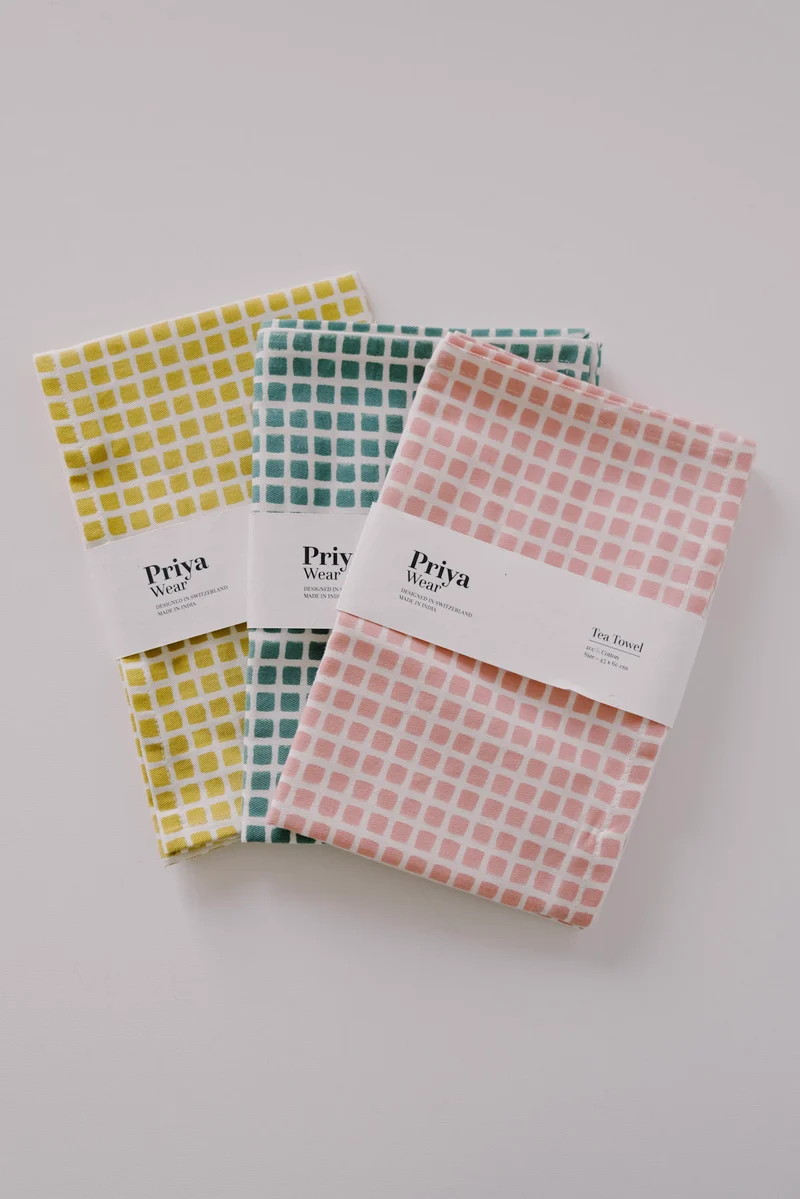 Kitchen Towel - Checks - Blush