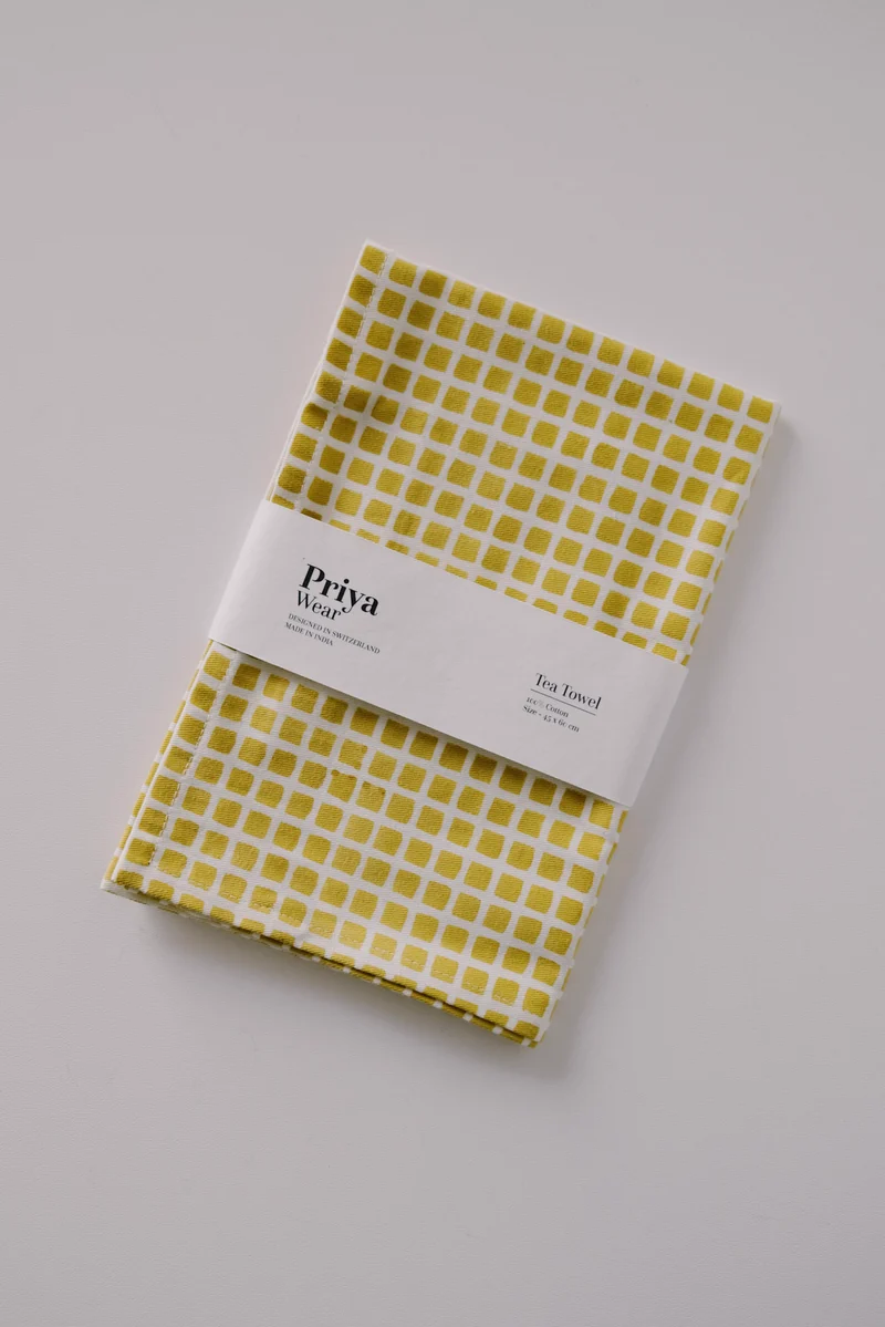 Kitchen Towel - Checks - Mustard