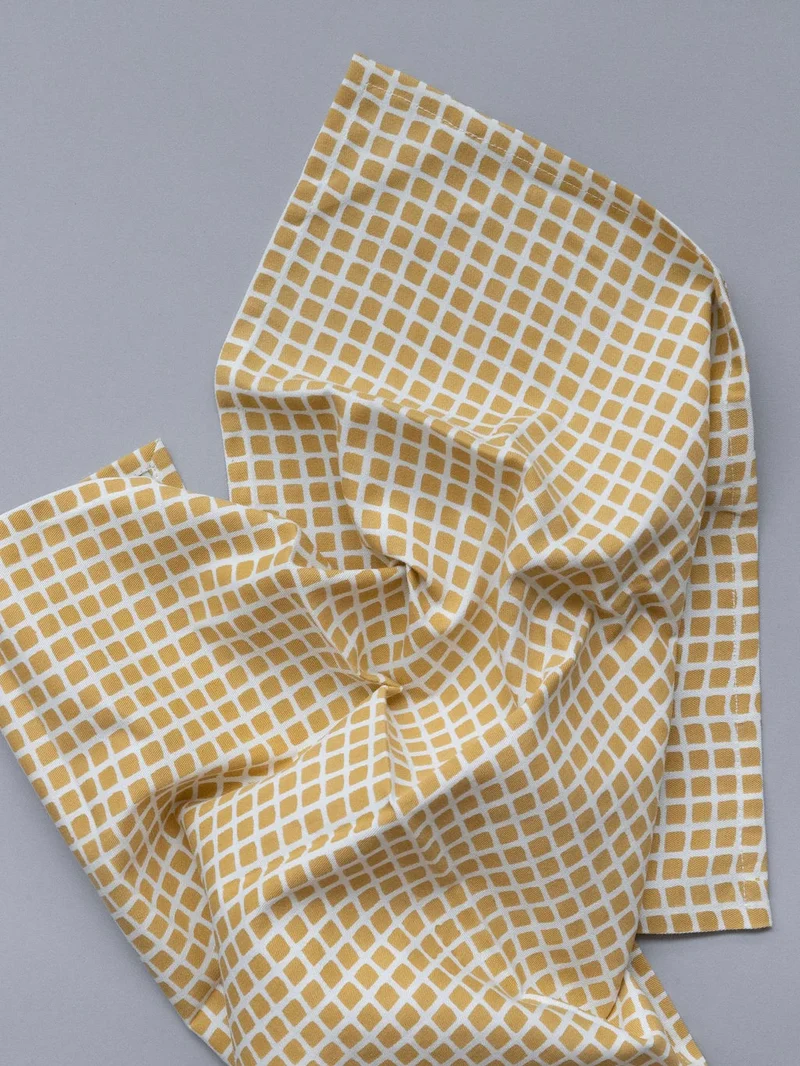 Kitchen Towel - Checks - Mustard