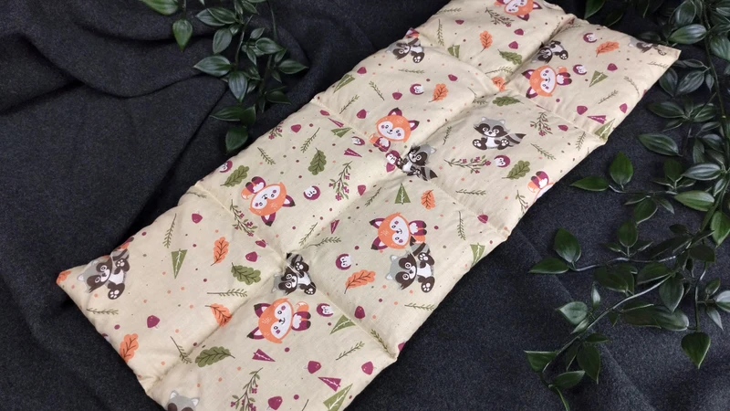 Körnerkissen Fuchs/Waschbär in beige/olive