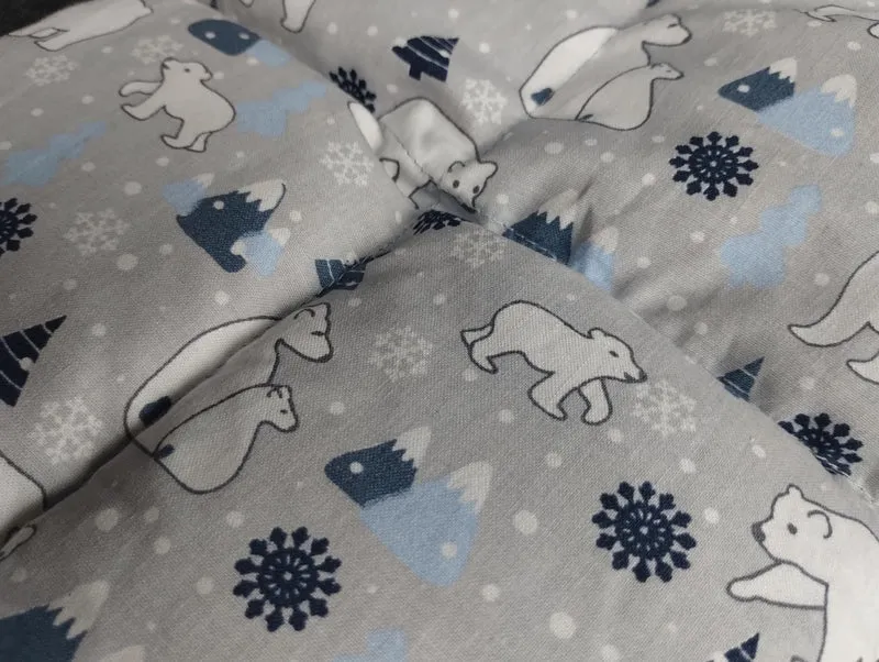 Körnerkissen Eisbären grau/blau
