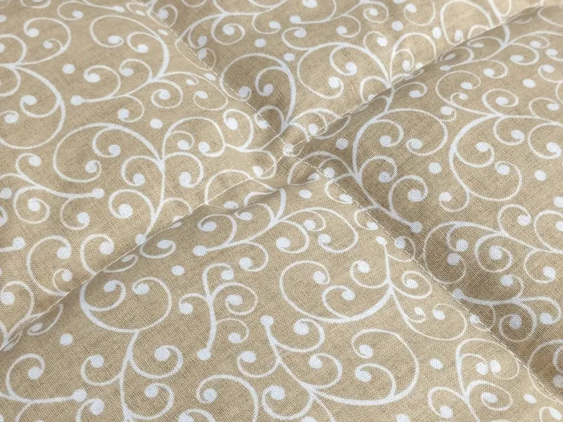 Körnerkissen Ranken in weiß auf beige