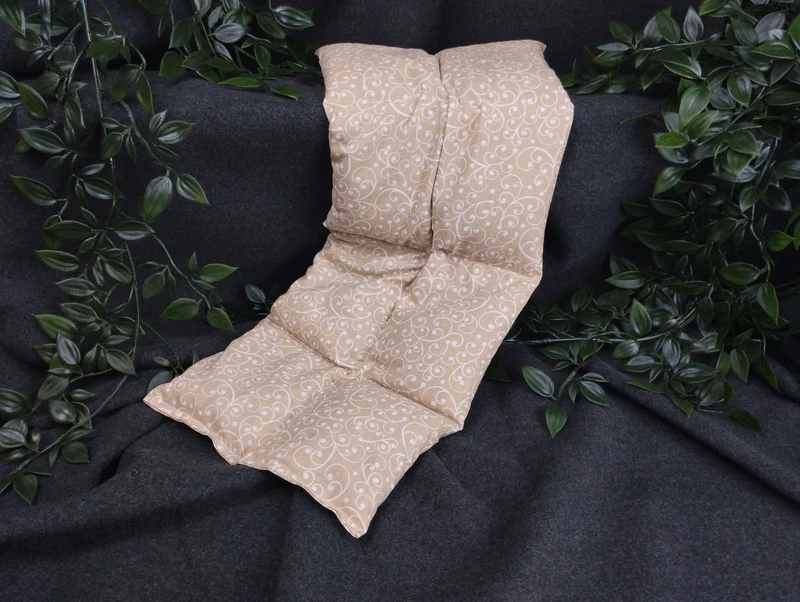 Körnerkissen Ranken in weiß auf beige