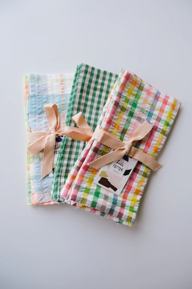 woven cotton napkins - color love - set of 2