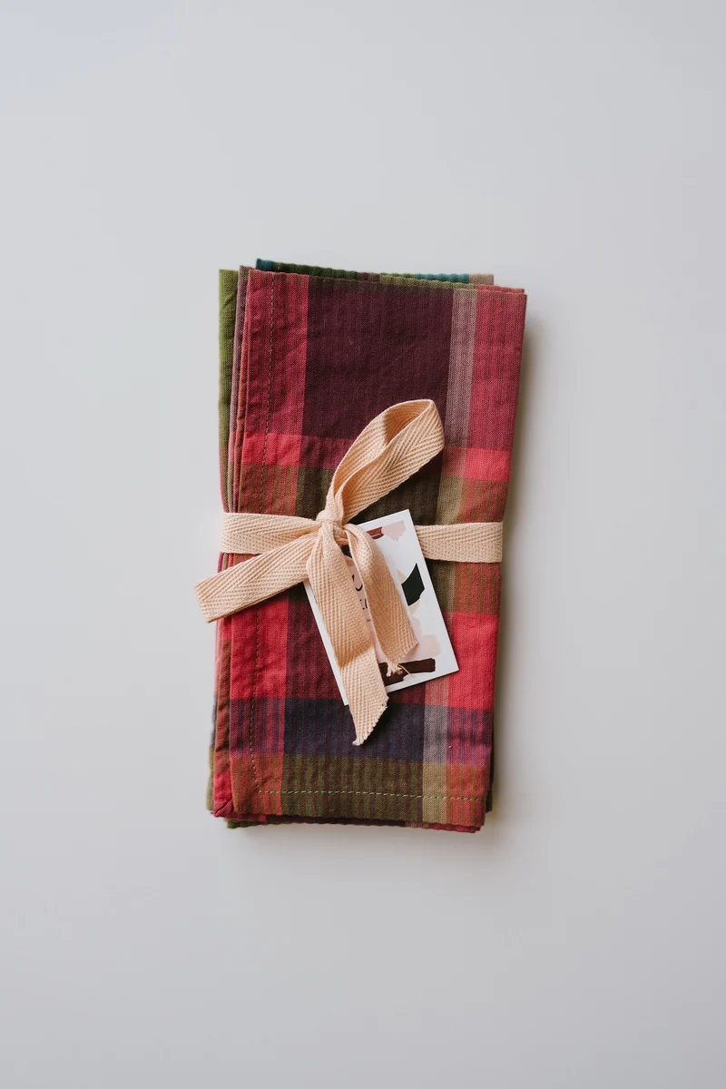 woven cotton napkins - color love - set of 2