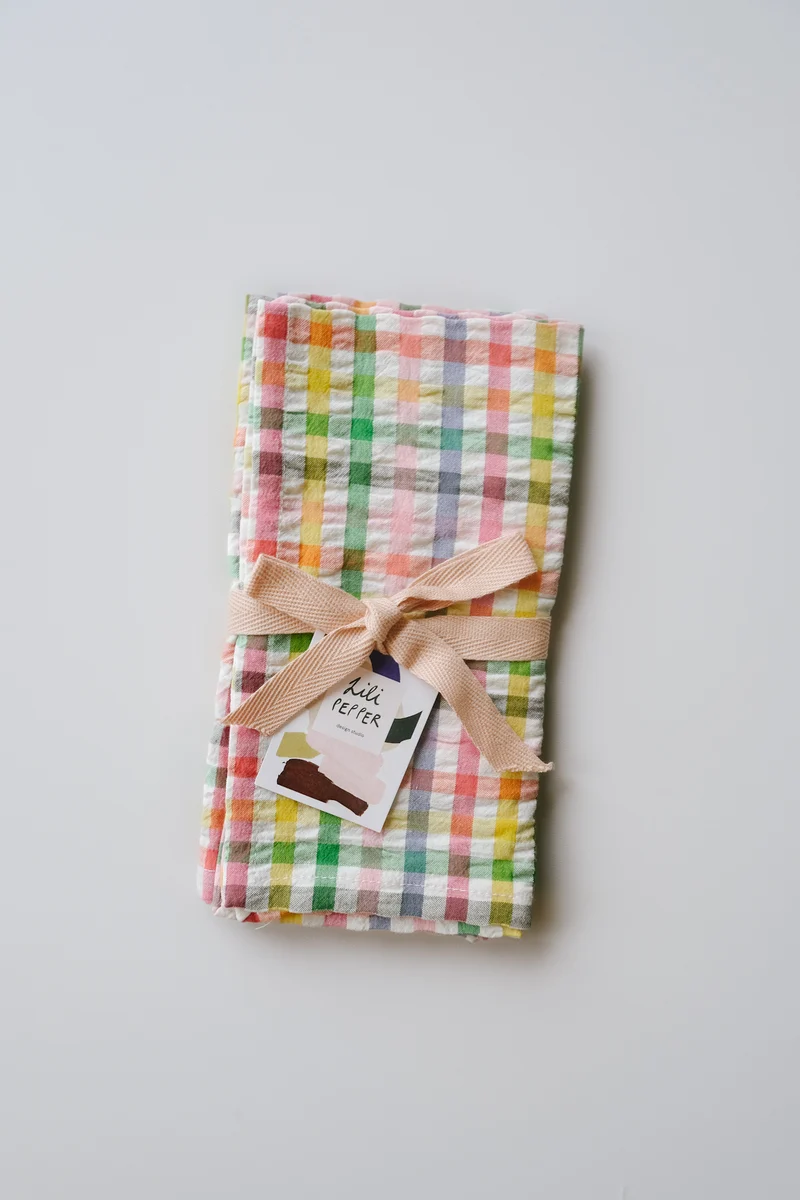 woven cotton napkins - color love - set of 2