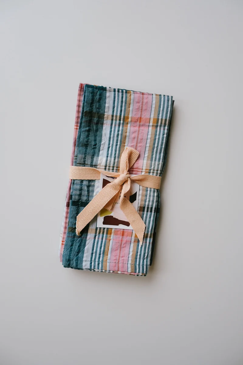 woven cotton napkins - color love - set of 2