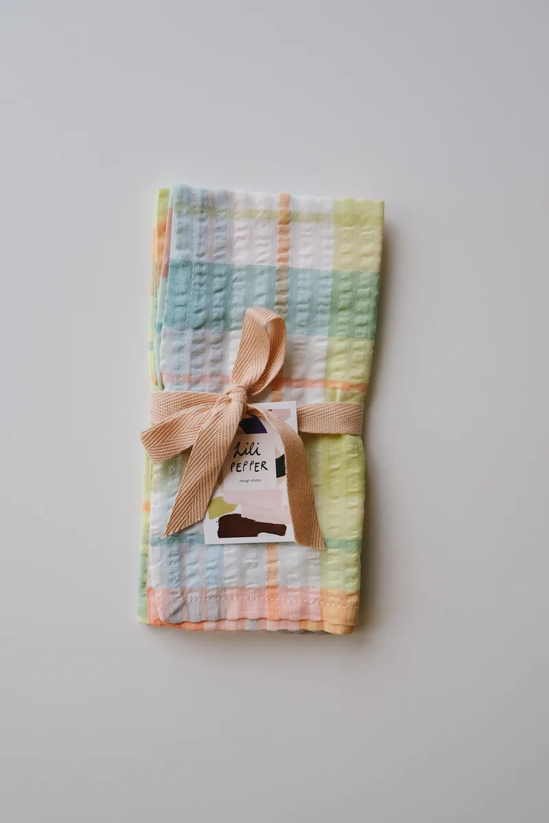 woven cotton napkins - color love - set of 2
